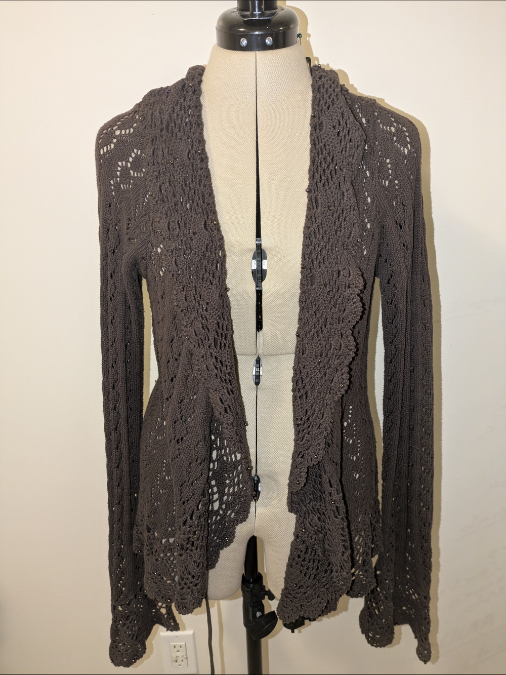 Whimsygoth Crochet Beaded Cardigan